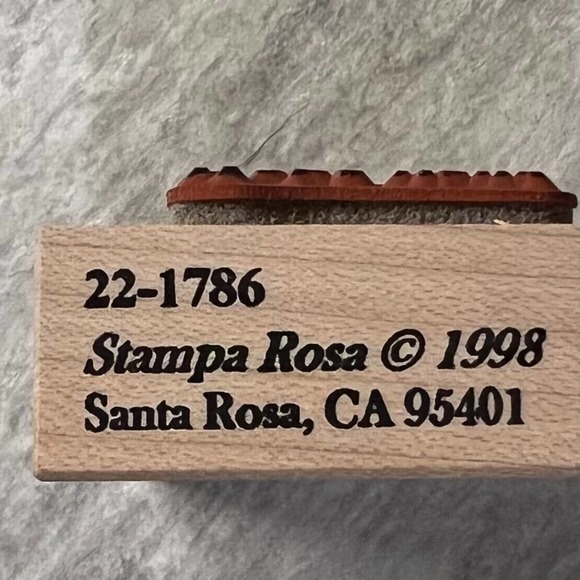 Stampa Rosa Vintage 1998 & 1999 Lot of 2 Christmas Sayings Wood & Rubber Stamps - Picture 7 of 7